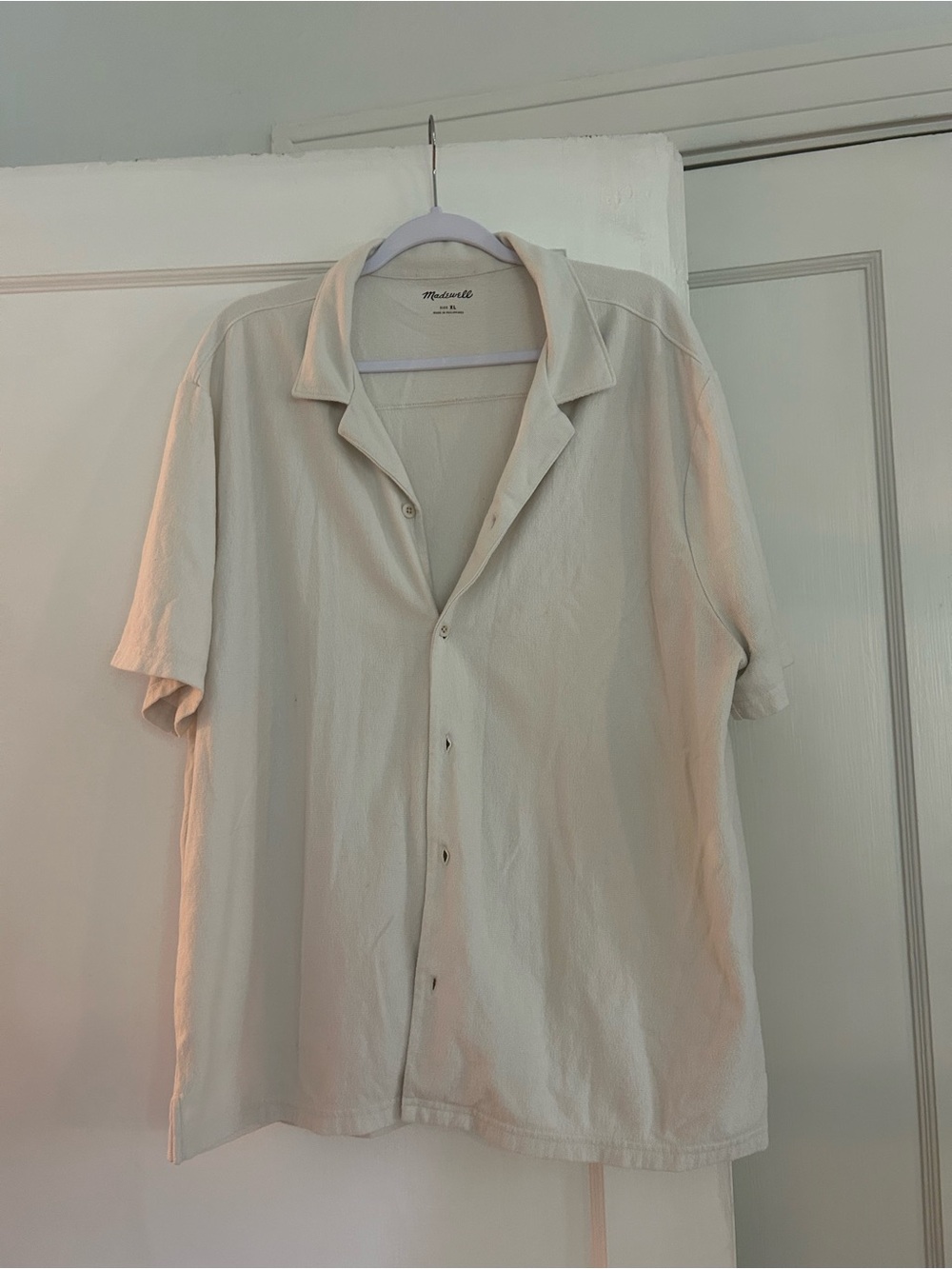 Madewell Cream Terry Cloth Shirt
